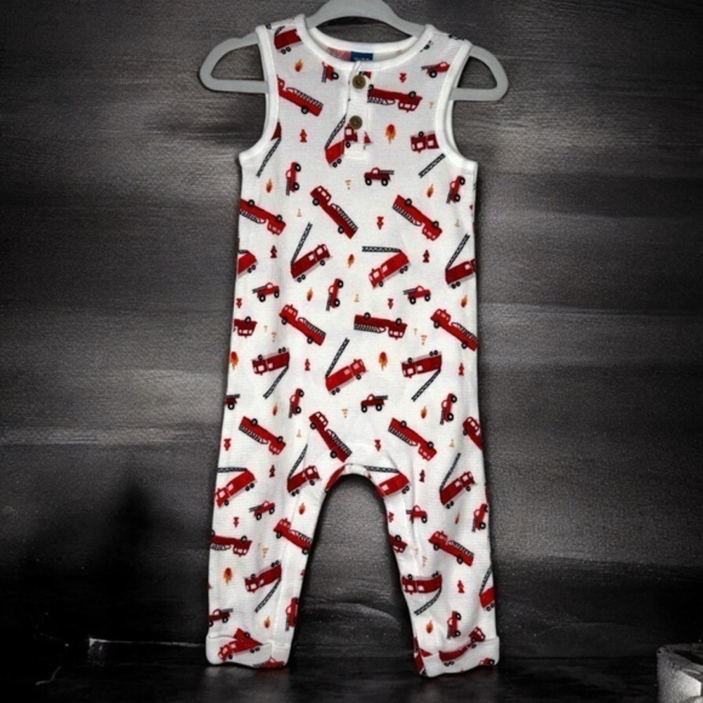 Old Navy Unisex Sleeveless Thermal-Knit Henley One Piece Jumpsuit Baby